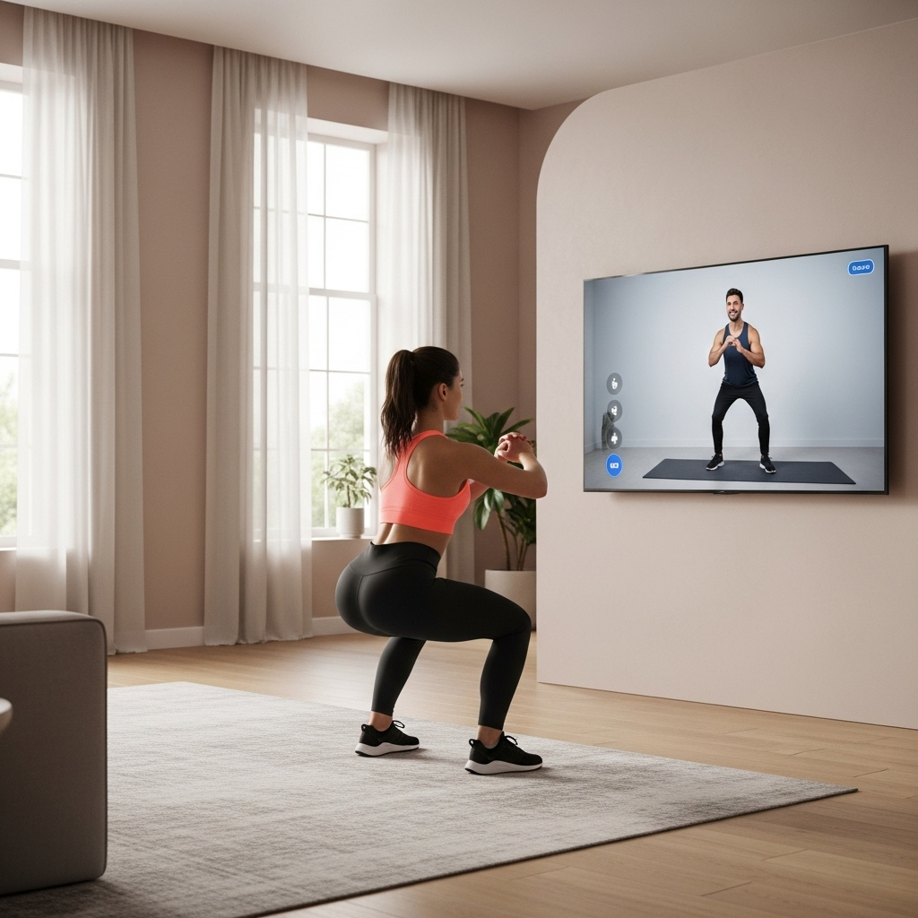 Virtual fitness class from home